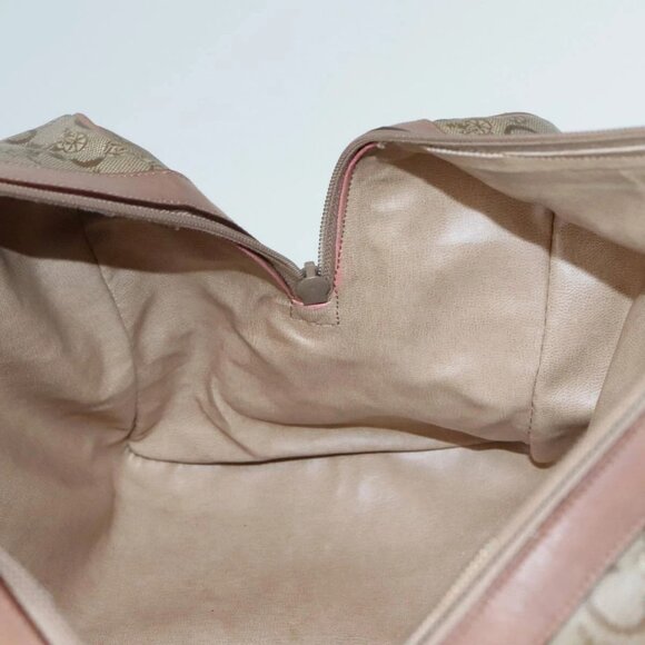 CELINE C Macadam Canvas Hand Bag PVC Leather Beige Auth 90593 - Picture 11 of 16